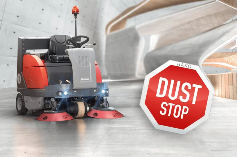 Hako Sweepmaster uitgerust met Dust Stop